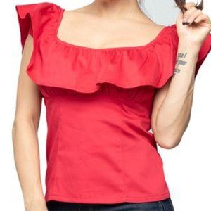 Steady red Senorita top VGUC size L